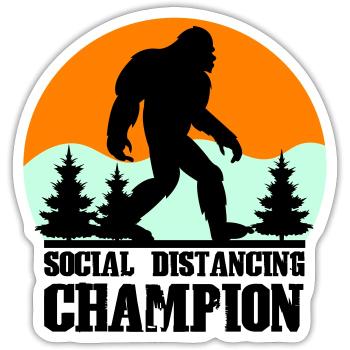 big foot social distancing - Sticker Größe S (10 x 10 cm) - Mattweiß - Vorne