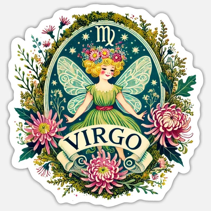 Fée Vierge - Sticker taille S (10 x 10 cm) - blanc mat