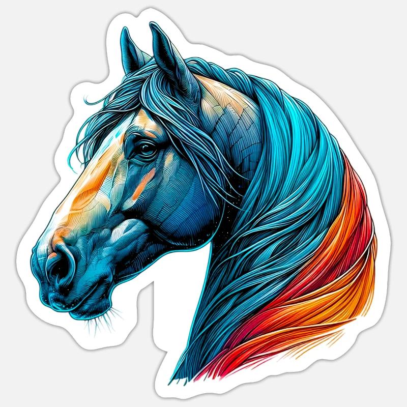 Pferd - Sticker Größe S (10 x 10 cm) - Mattweiß