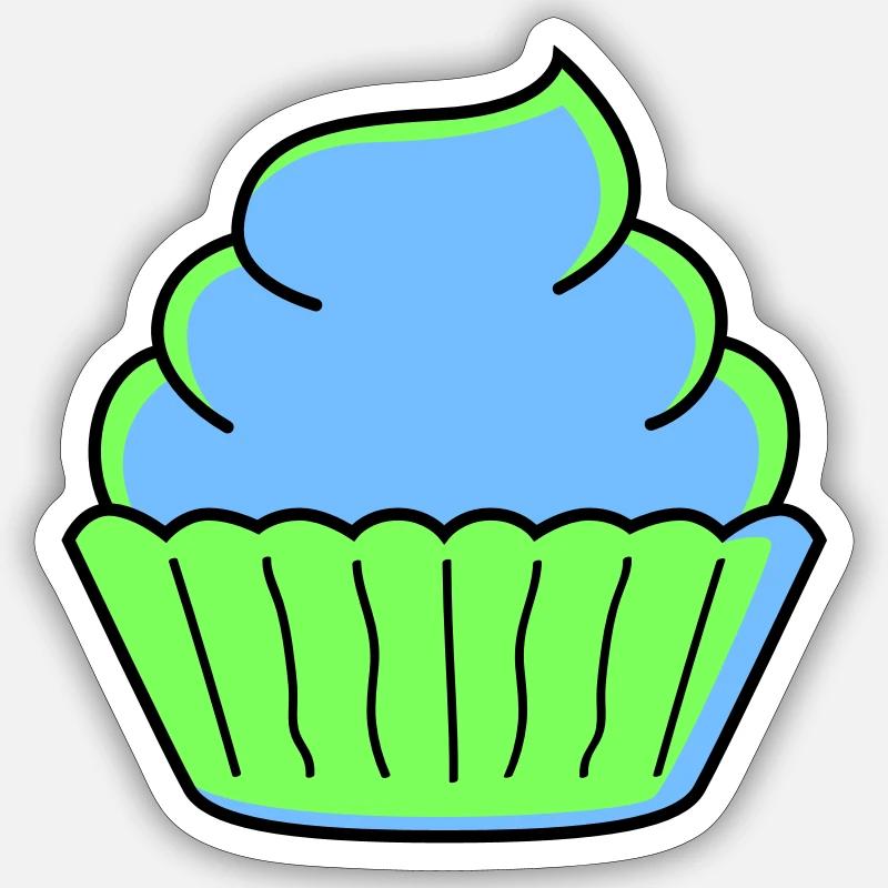 cupcake - Sticker Größe S (10 x 10 cm) - Mattweiß