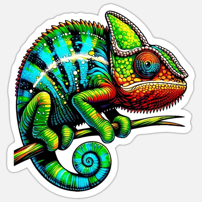 Chameleon - Sticker size S (10 x 10 cm) - white matte