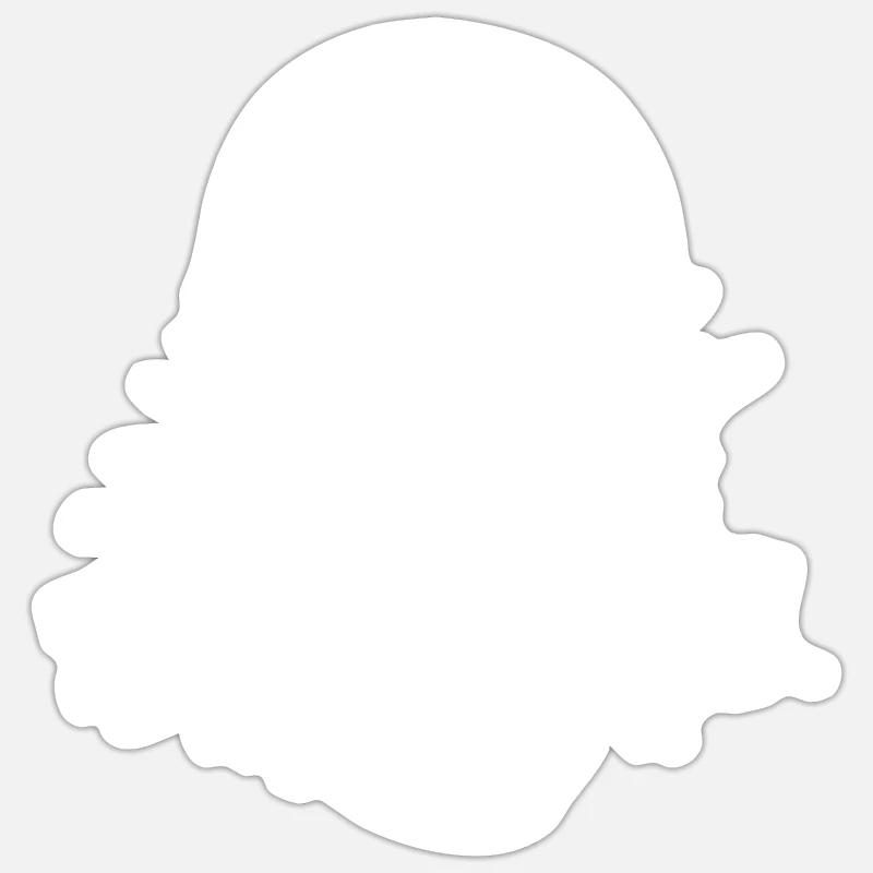 Biker Skull Motorcycle Gift - Sticker size S (10 x 10 cm) - white matte