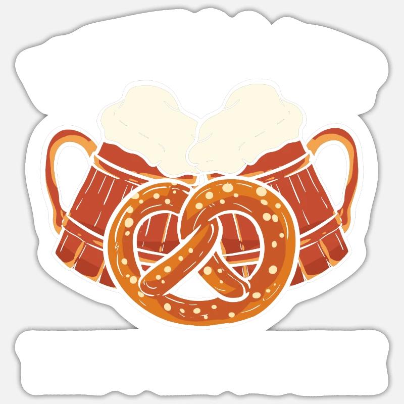 bretzel - Sticker taille S (10 x 10 cm) - blanc mat