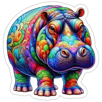 Hippopotamus - Sticker size S (10 x 10 cm) - white matte - Front