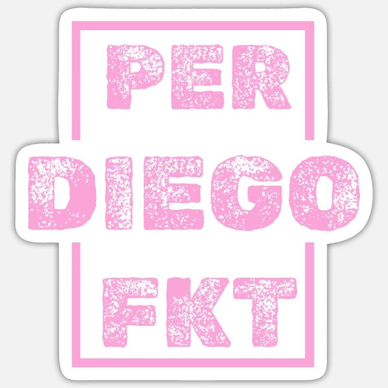 Diego - Sticker Größe S (10 x 10 cm) - Mattweiß