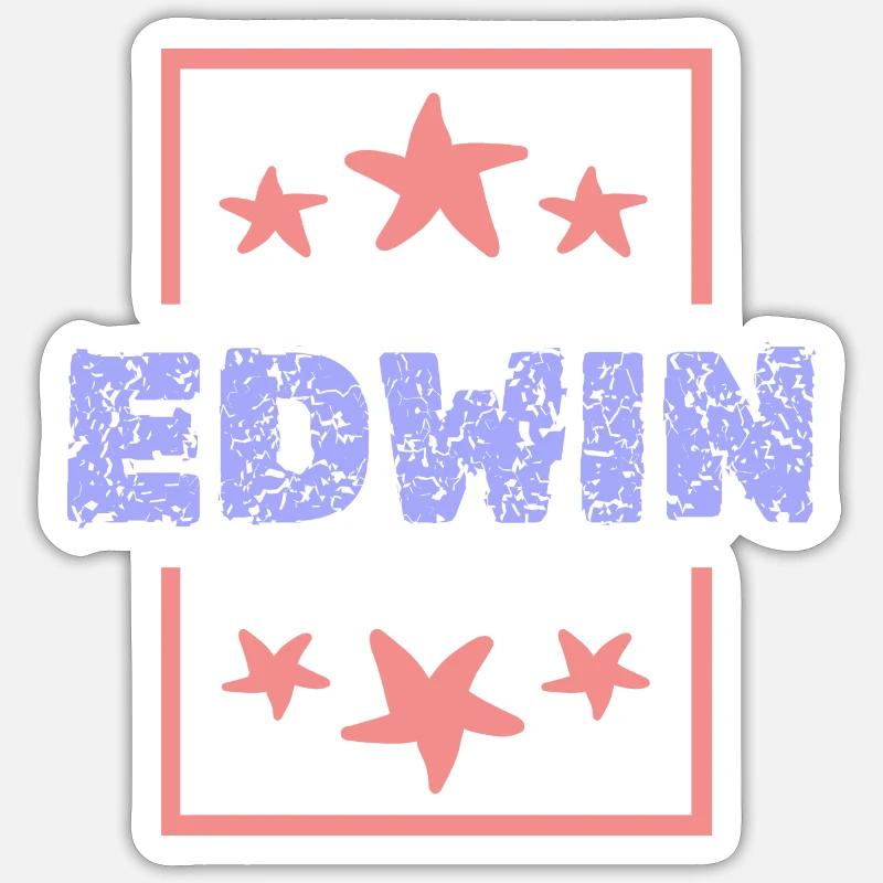 Edwin Edwin - Sticker taille S (10 x 10 cm) - blanc mat