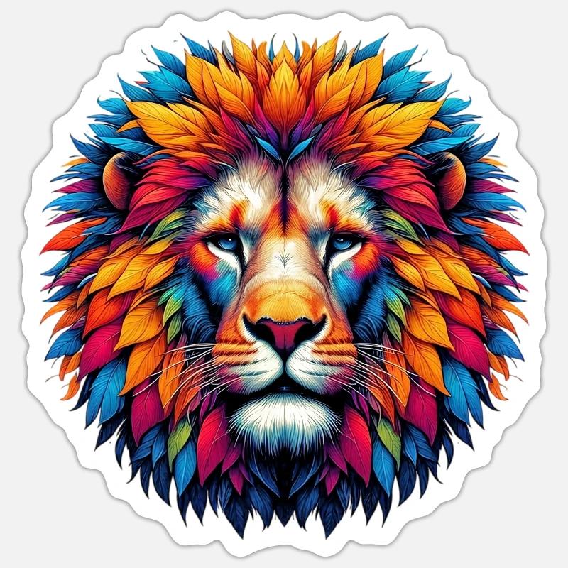 Löwe - Sticker Größe S (10 x 10 cm) - Mattweiß