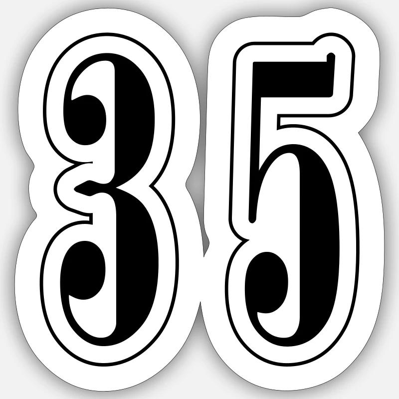 35 Symbole numérique - Sticker taille S (10 x 10 cm) - blanc mat