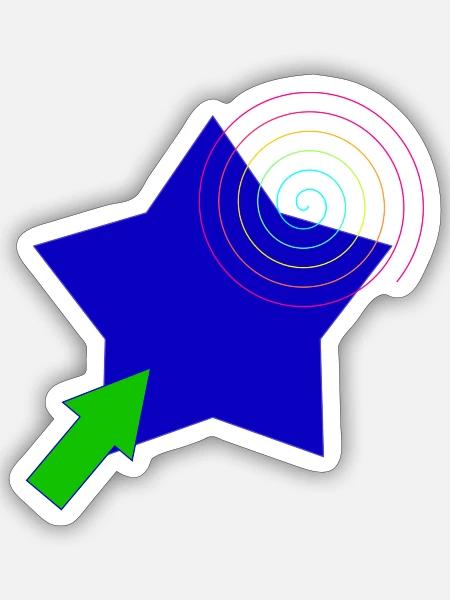 Zukunft Stern Pfeil / Future coms - Sticker Größe S (10 x 10 cm) - Mattweiß