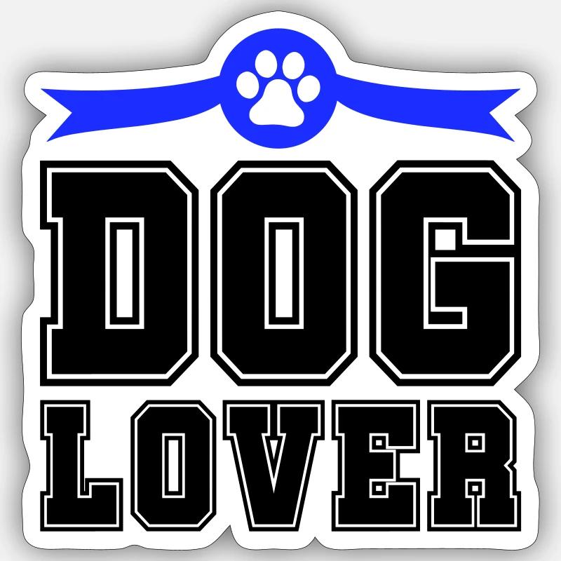 dog lover - Sticker Größe S (10 x 10 cm) - Mattweiß