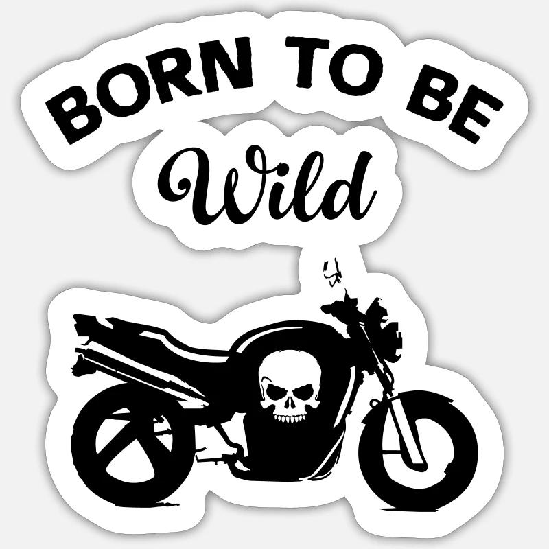 motorrad - Sticker Größe S (10 x 10 cm) - Mattweiß