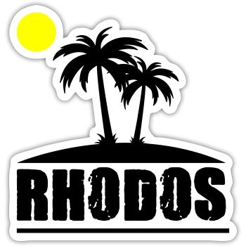rhodos - Sticker Größe S (10 x 10 cm) - Mattweiß - Vorne
