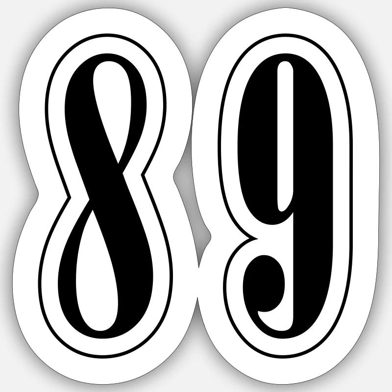 89 Number Symbol - Sticker size S (10 x 10 cm) - white matte