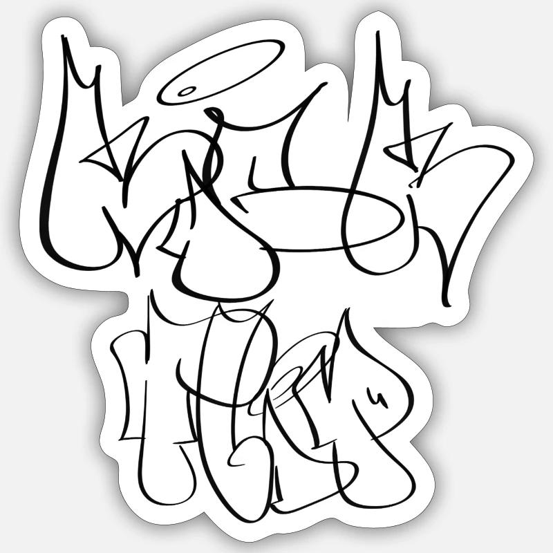 Kickflip Graffiti Throw Up schwarz Sticker Größe S (10 x 10 cm)
