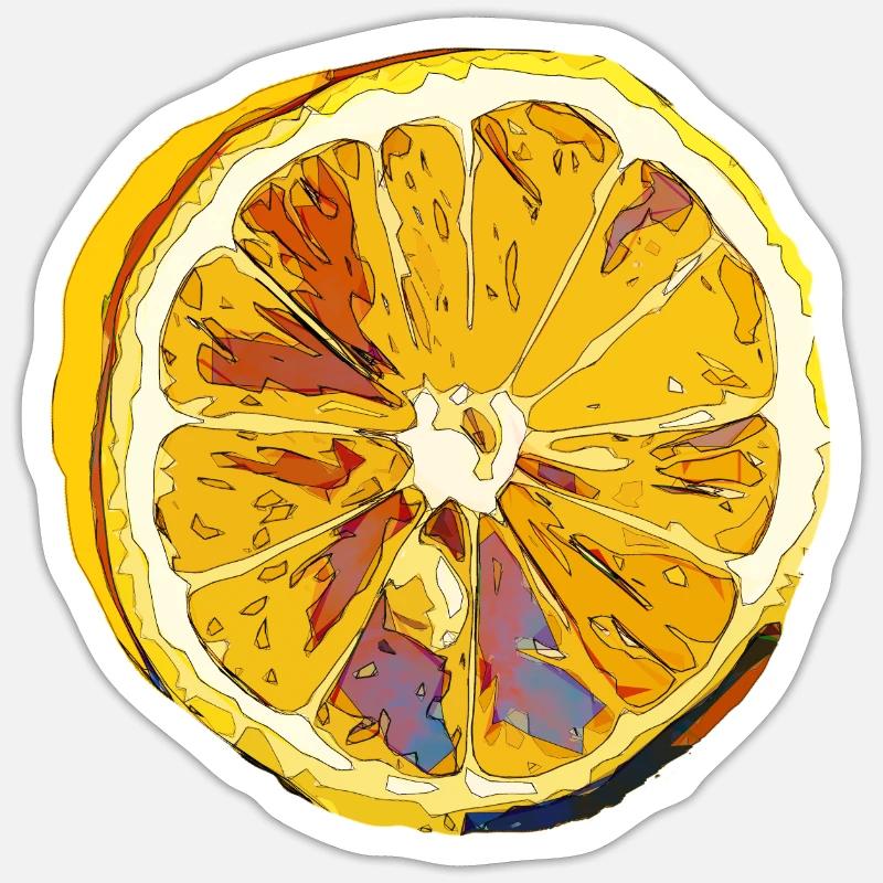 Citron - Sticker taille S (10 x 10 cm) - blanc mat