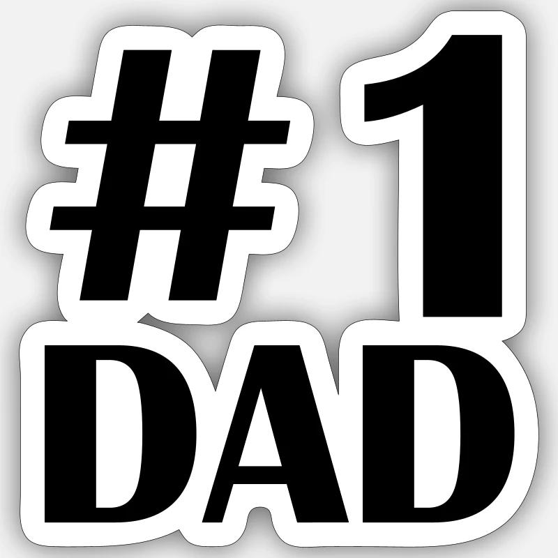 1 dad - Sticker Größe S (10 x 10 cm) - Mattweiß