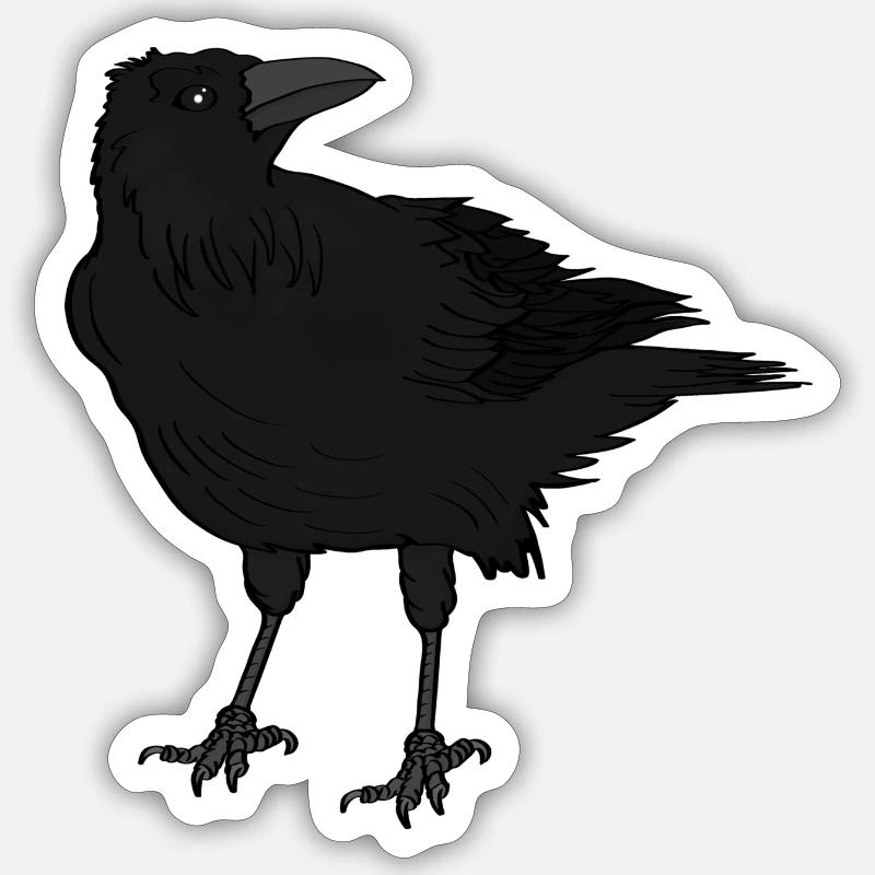 A crow - Sticker size S (10 x 10 cm) - white matte