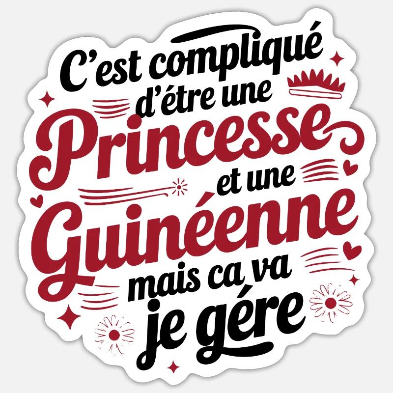 Princesse Guinéenne - Sticker taille S (10 x 10 cm) - blanc mat
