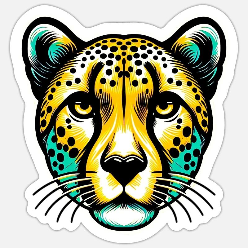 Cheetah - Sticker size S (10 x 10 cm) - white matte