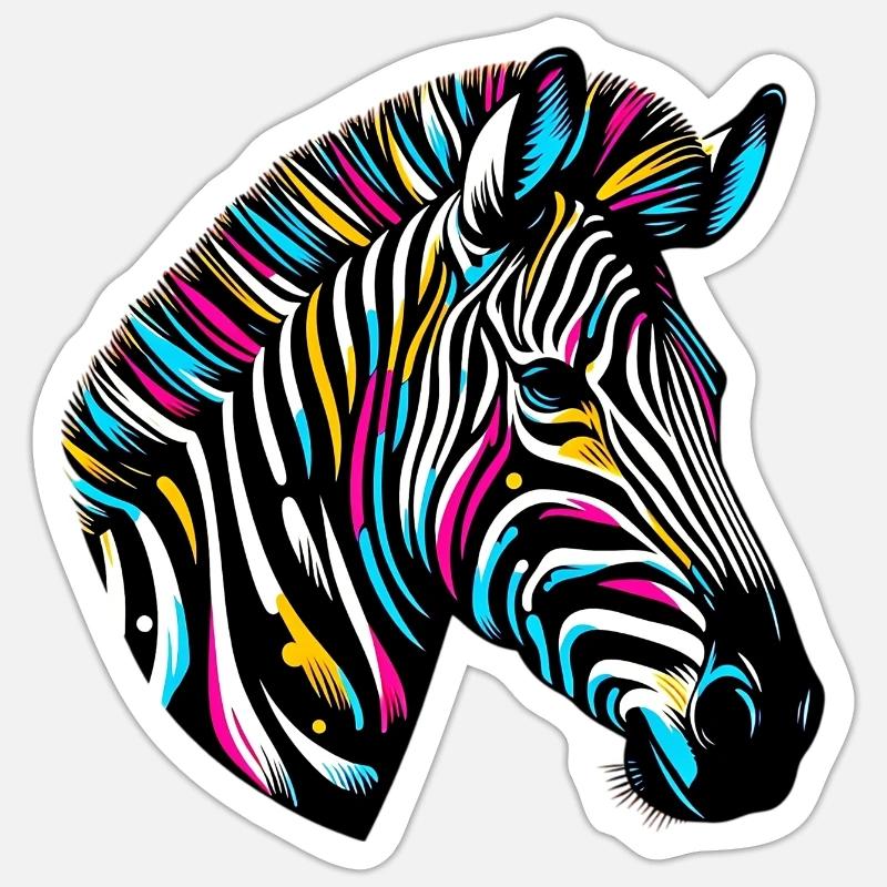 Zebra - Sticker size S (10 x 10 cm) - white matte
