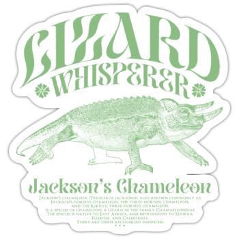 Le lézard caméléon de Jackson qui chuchote à l’oreille - Sticker taille S (10 x 10 cm) - blanc mat - Devant