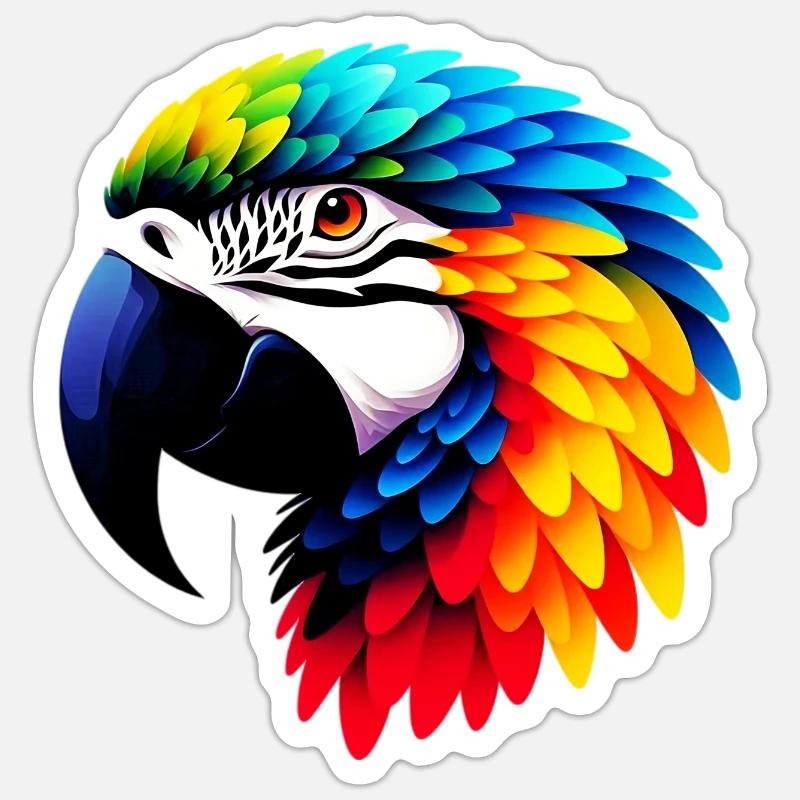 Parrot - Sticker size S (10 x 10 cm) - white matte