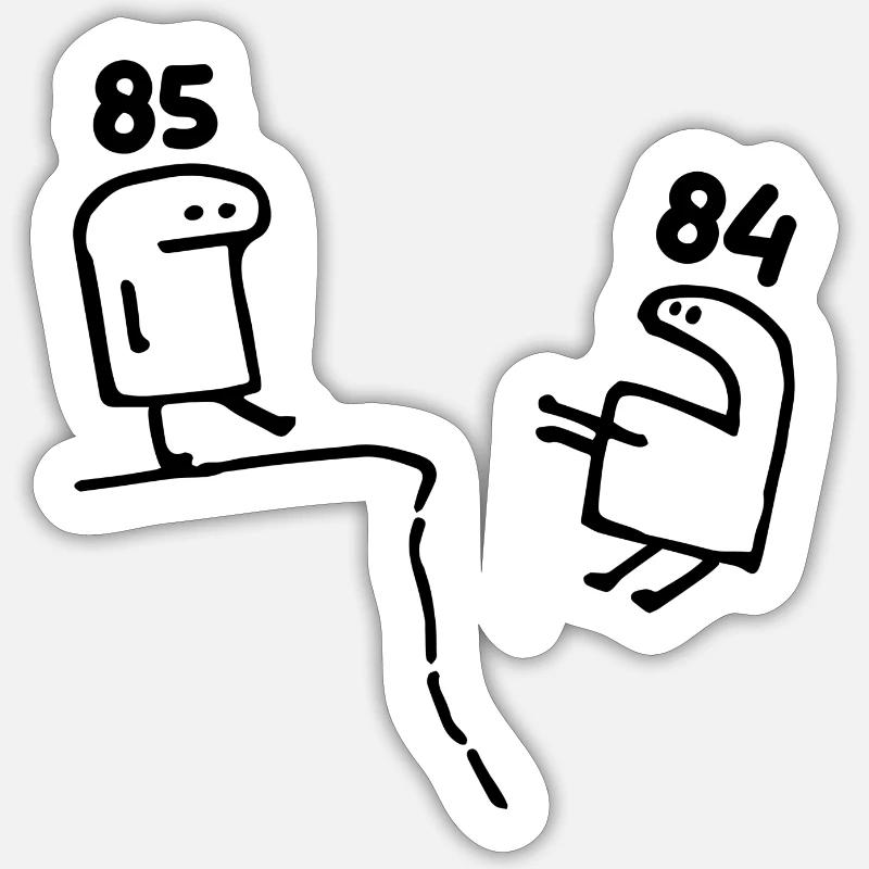 85 ans - Cadeau 85e Anniversaire Amusant 85 ans - Sticker taille S (10 x 10 cm) - blanc mat