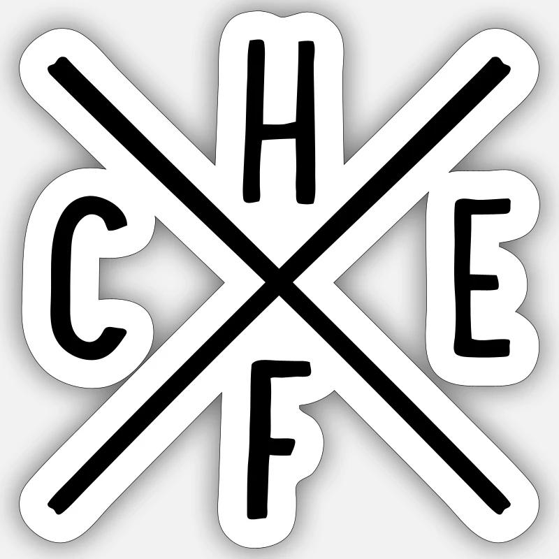 Chef - Sticker Größe S (10 x 10 cm) - Mattweiß