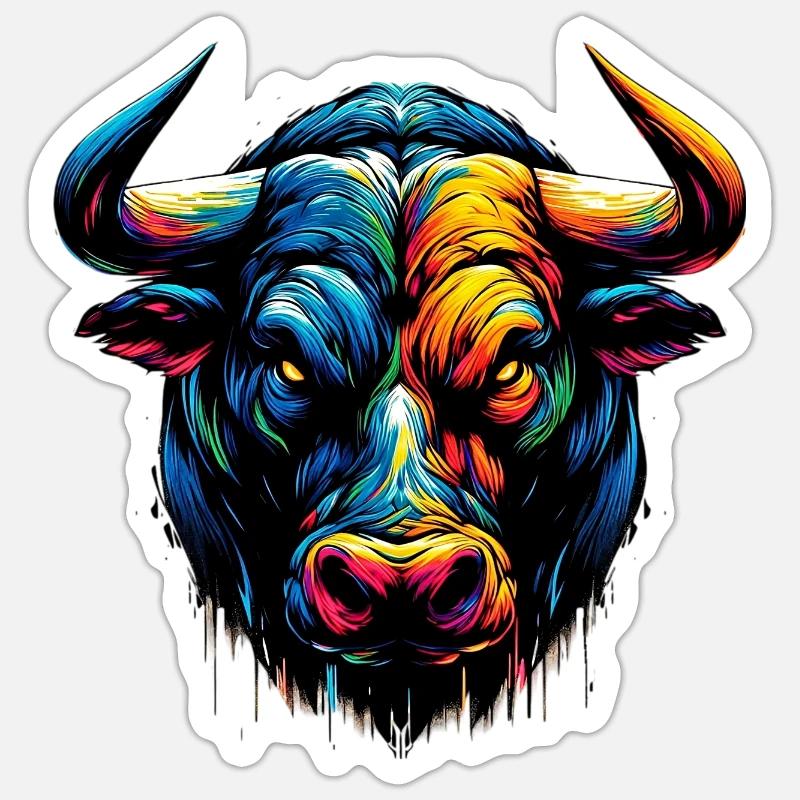 Taureau - Sticker taille S (10 x 10 cm) - blanc mat