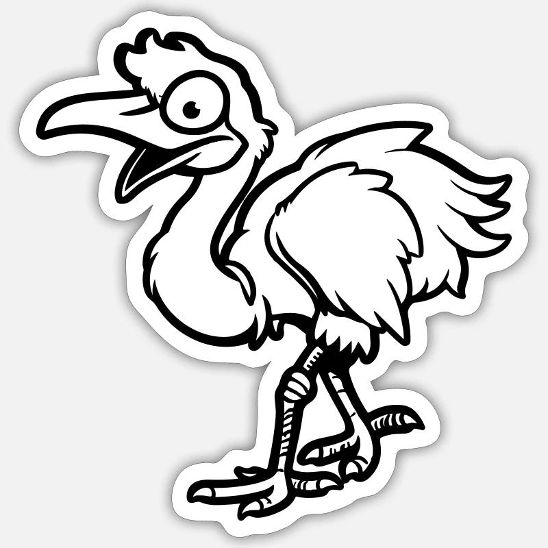 Strauss Bande dessinée - Sticker taille S (10 x 10 cm) - blanc mat