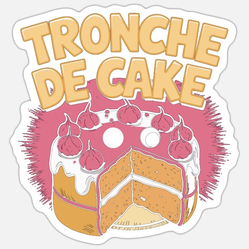 Tronche de cake - Sticker taille S (10 x 10 cm) - blanc mat
