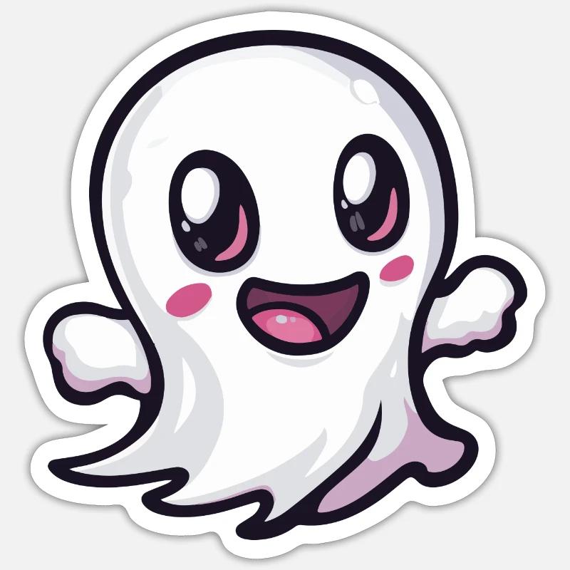 Ghost Halloween Comic Baby - Sticker size S (10 x 10 cm) - white matte