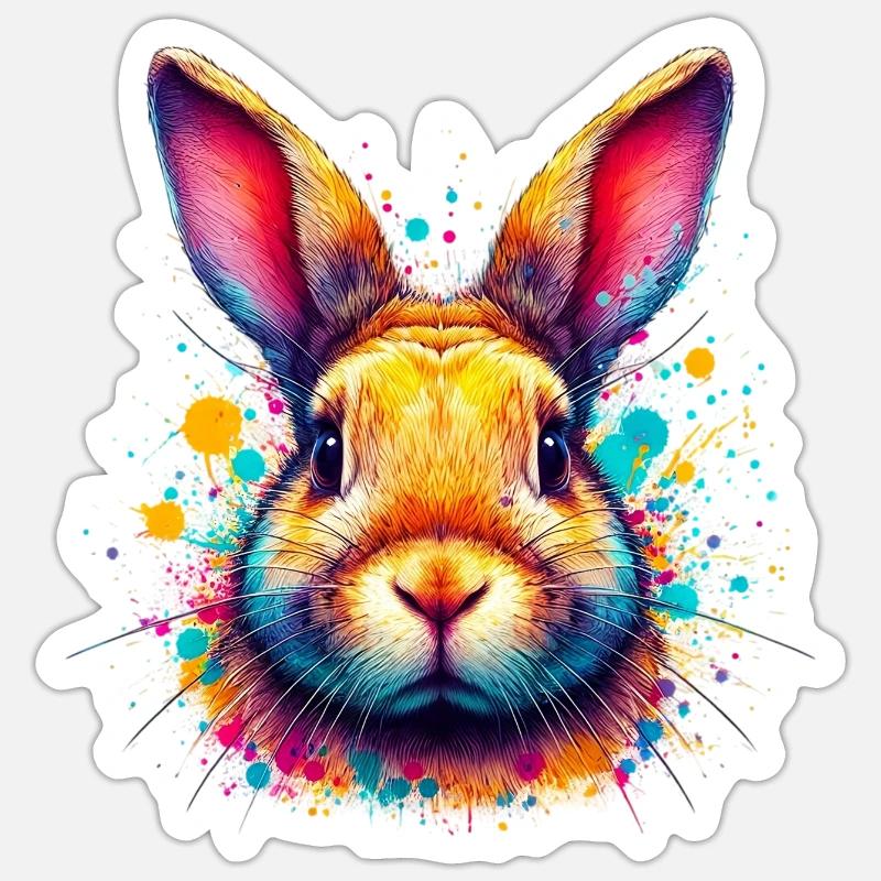 Rabbit - Sticker size S (10 x 10 cm) - white matte