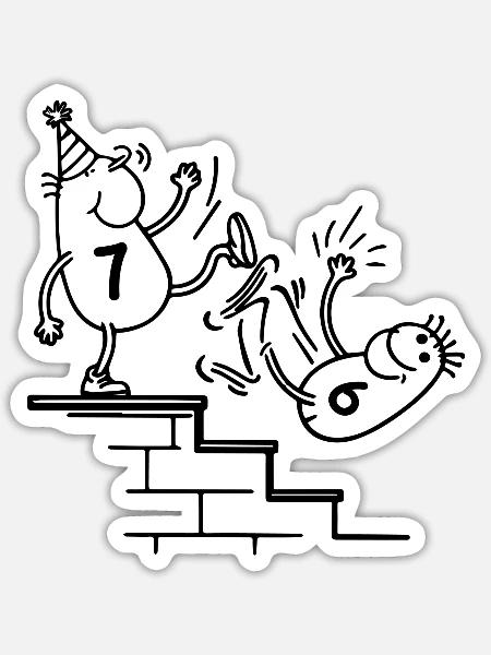 7. Geburtstagsfeier lustig für 7 Jahre alt - Sticker Größe S (10 x 10 cm) - Mattweiß