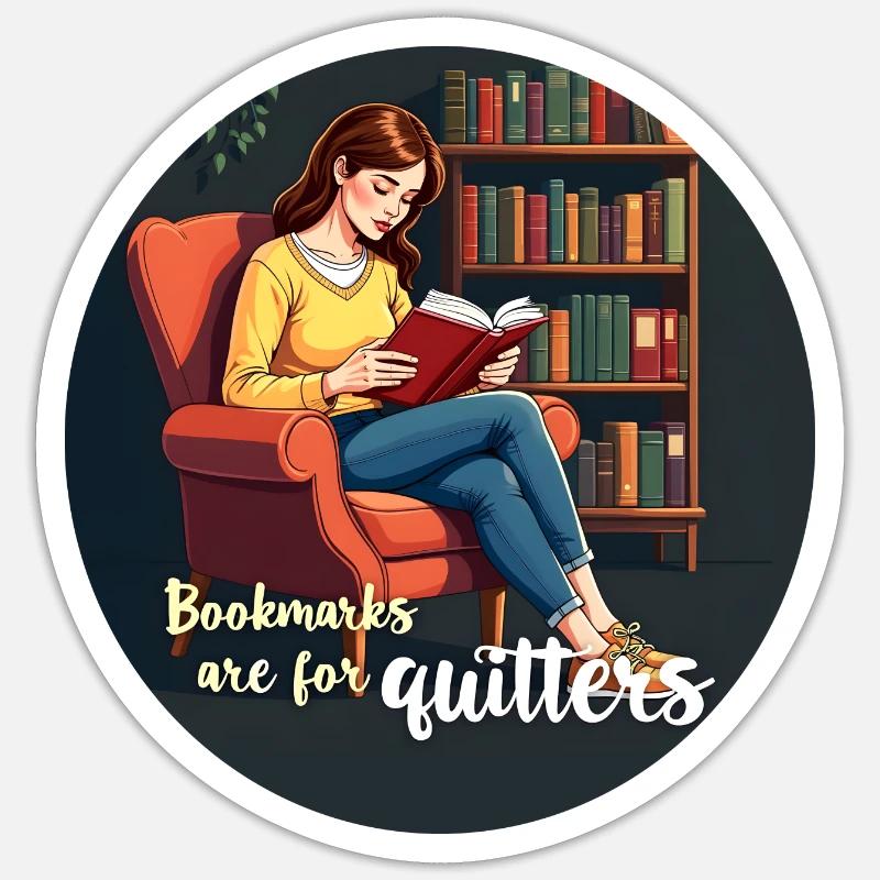 Je suis dans une relation engagée avec ma bibliothèque - Sticker taille S (10 x 10 cm) - blanc mat