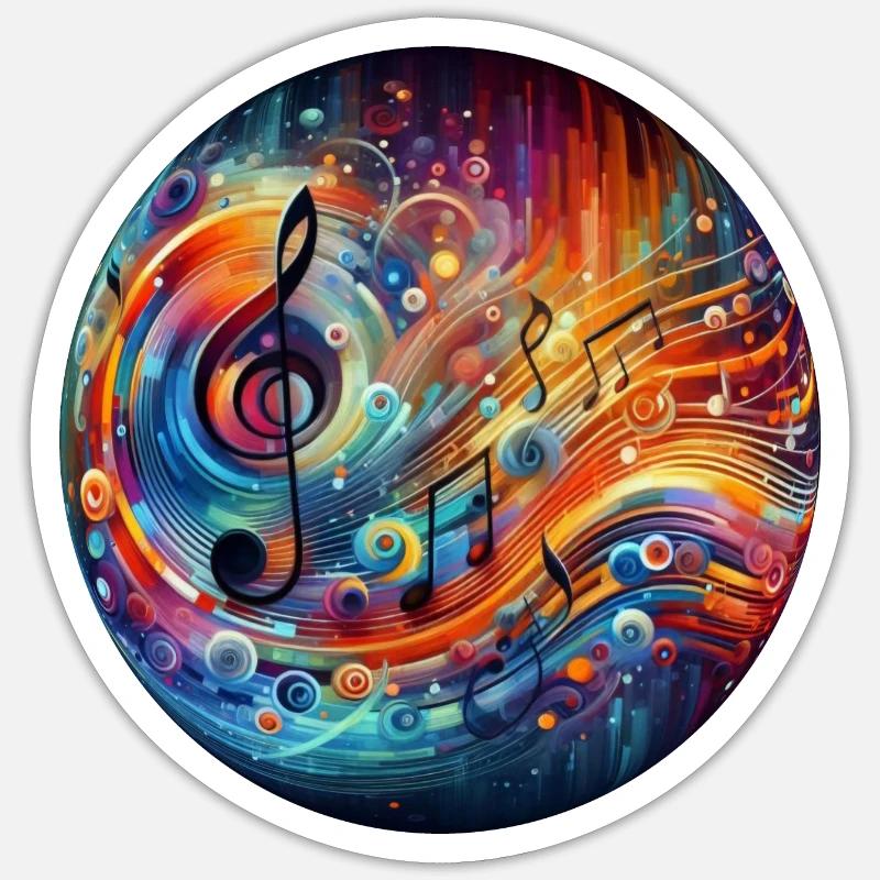 Abstrakte Musik-Explosion Sticker Größe S (10 x 10 cm)