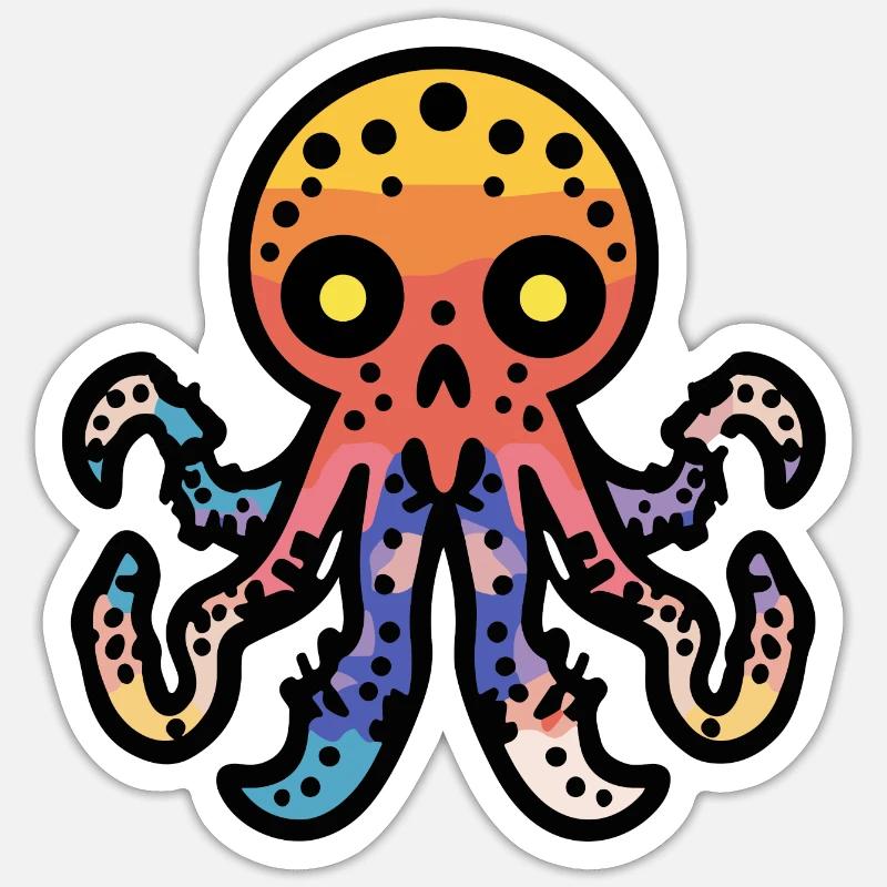 Octopus Halloween Comic Funny - Sticker size S (10 x 10 cm) - white matte