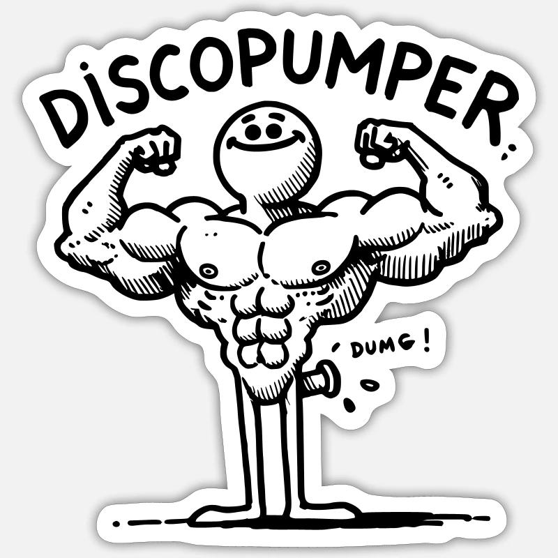 Le Discopumper - Sticker taille S (10 x 10 cm) - blanc mat
