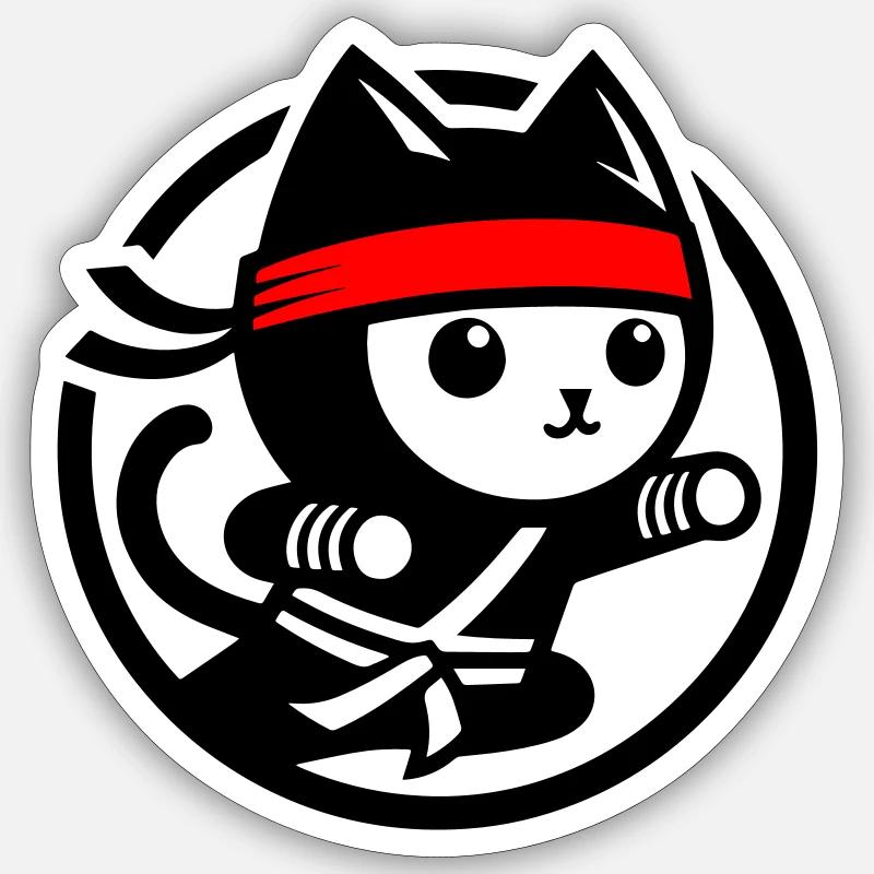 Ninja Cat - Sticker size S (10 x 10 cm) - white matte
