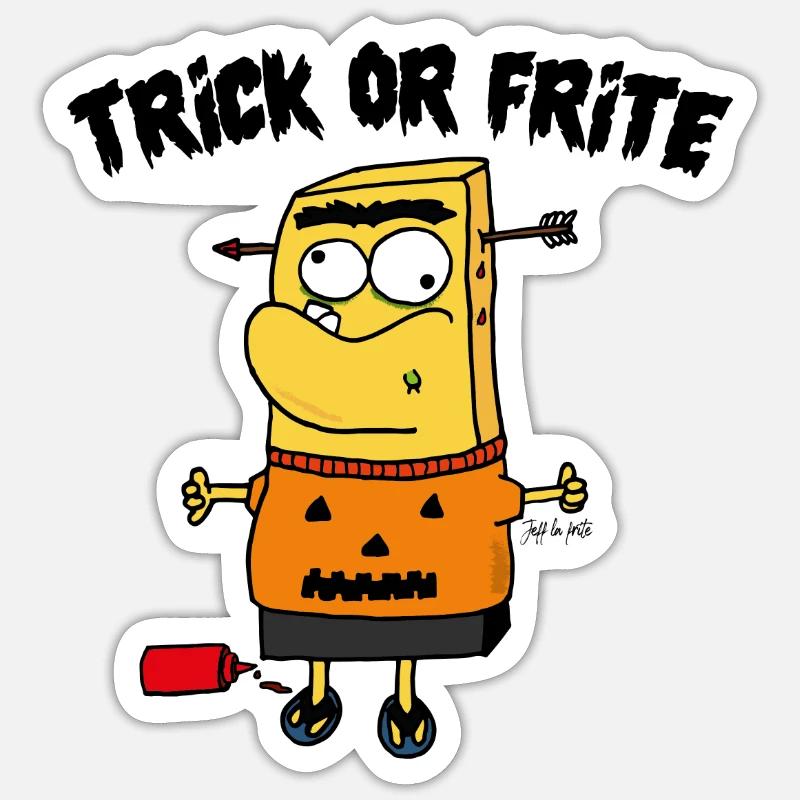Trick or fried! - Sticker size S (10 x 10 cm) - white matte