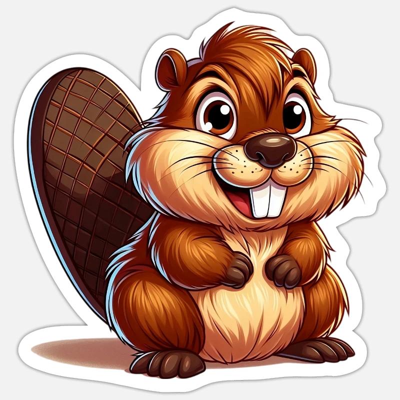 Bieber - Sticker Größe S (10 x 10 cm) - Mattweiß