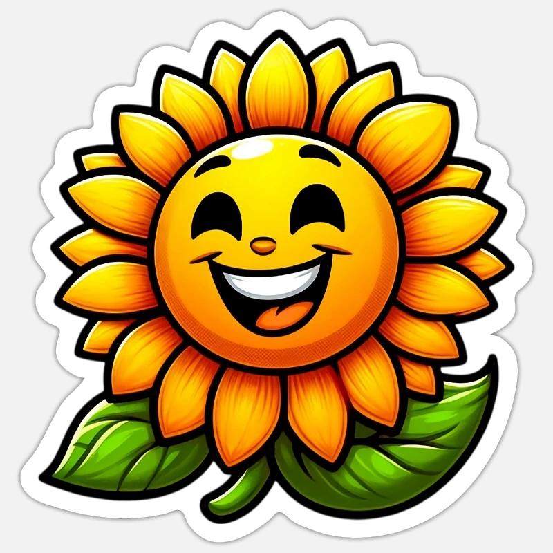 Tournesol - Sticker taille S (10 x 10 cm) - blanc mat