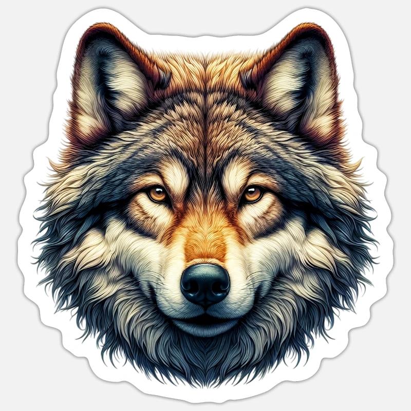 Wolf - Sticker size S (10 x 10 cm) - white matte