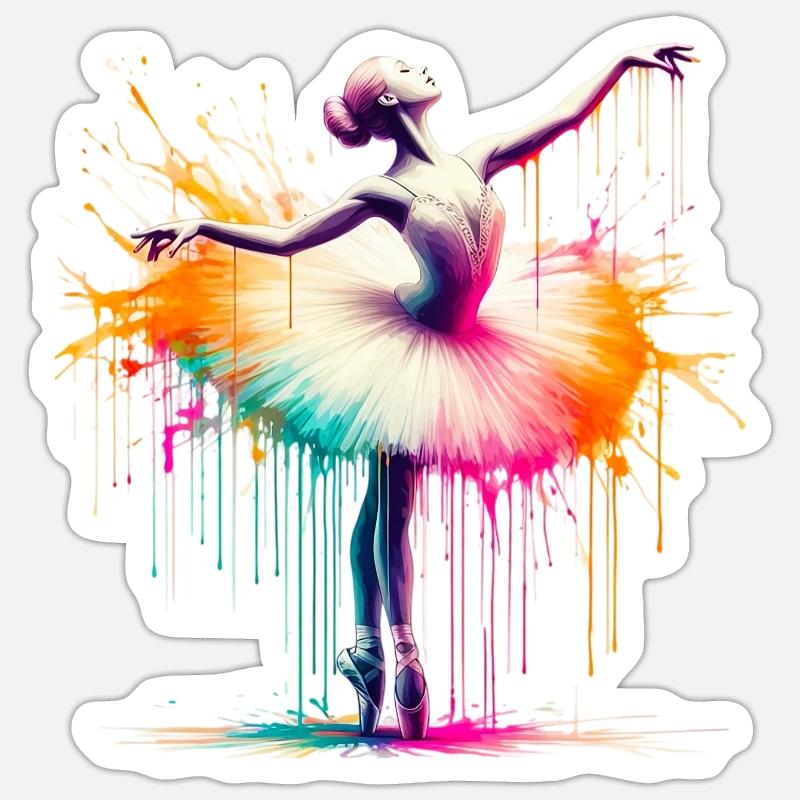 Ballet dancer with tutu Sticker size S (10 x 10 cm)