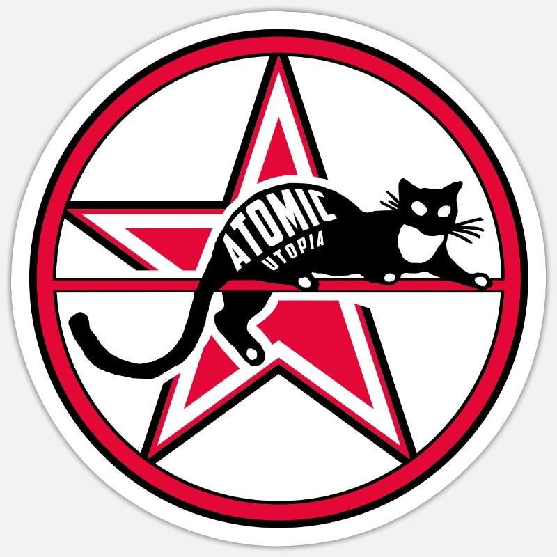 Atomic Utopia - Cat Star - Sticker size S (10 x 10 cm) - white matte