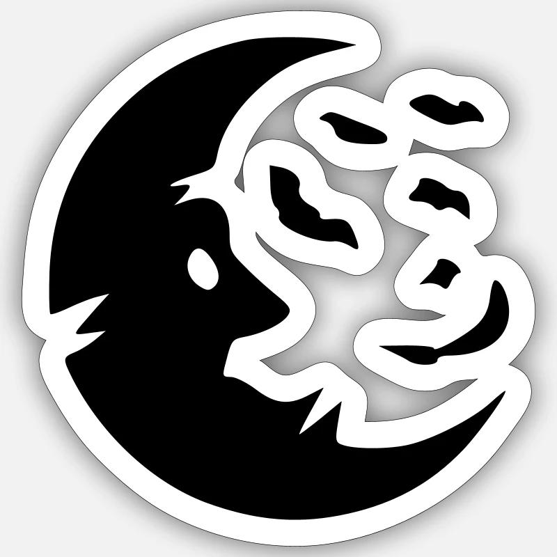 Moon - Sticker size S (10 x 10 cm) - white matte