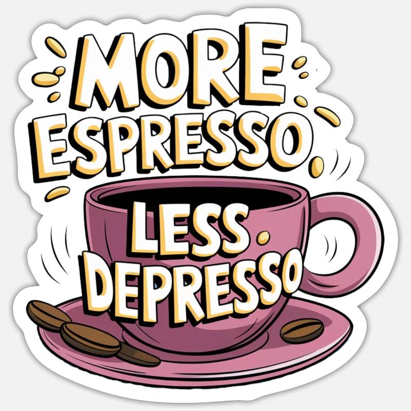Espresso, Coffee, Kaffee, Latte, Geschenkidee Sticker Größe S (10 x 10 cm)