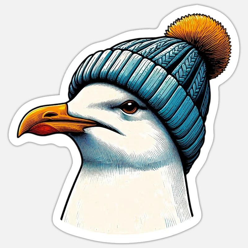Möwe - Sticker Größe S (10 x 10 cm) - Mattweiß