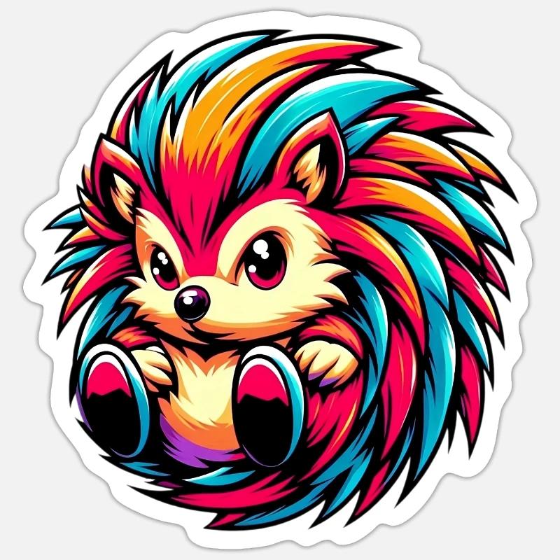 Igel - Sticker Größe S (10 x 10 cm) - Mattweiß