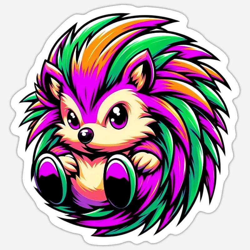 Hedgehog - Sticker size S (10 x 10 cm) - white matte